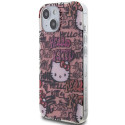 Kryt Hello Kitty IML Tags pro iPhone 15 - růžová