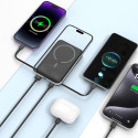 Powerbanka Tech-Protect LifeMag PB31 s MagSafe 10000mAh 15W USB-C / USB-A / vestavěné kabely USB-C / Lightning - černá