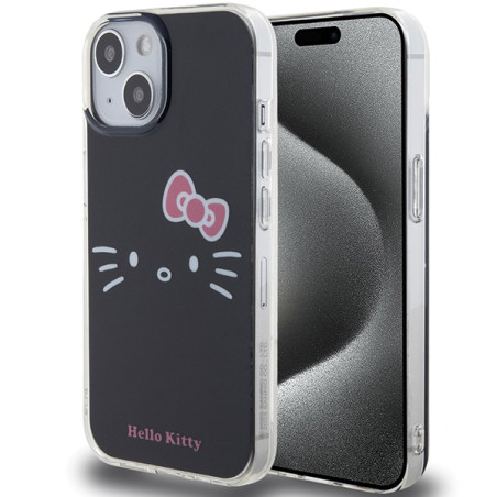 Kryt Hello Kitty IML Kitty Face pro iPhone 15 - černý
