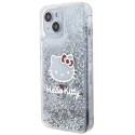 Kryt Hello Kitty Liquid Glitter Charms iPhone 15 - silver