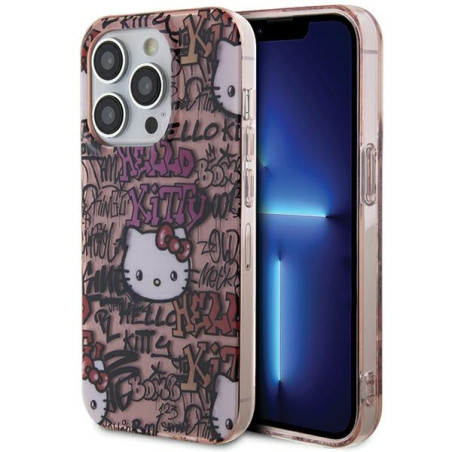 Kryt Hello Kitty IML Tags pro iPhone 15 Pro Max - růžová