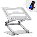 Wozinsky WRS-CPY75DSS Aluminum Laptop and Tablet Stand + Free Smartphone Stand - Silver