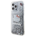 Kryt Hello Kitty Liquid Glitter Charms iPhone 15 Pro Max - stříbrná