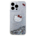 Kryt Hello Kitty Liquid Glitter Charms iPhone 15 Pro Max - stříbrná