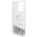Kryt Hello Kitty Liquid Glitter Charms iPhone 15 Pro Max - stříbrná