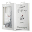 Kryt Hello Kitty Liquid Glitter Charms iPhone 15 Pro Max - stříbrná