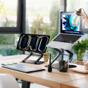 Stojánek Wozinsky WRS-CPY75DSB hliníkový pro notebook a tablet + stojánek na smartphone zdarma - černý