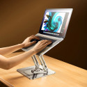Stojánek Wozinsky WRS-CPY84SS hliníkový pro notebook a tablet + stojánek na smartphone zdarma - stříbrný