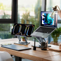Stojánek Wozinsky WRS-CPY84SS hliníkový pro notebook a tablet + stojánek na smartphone zdarma - stříbrný