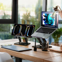 Stojánek Wozinsky WRS-CPY84SB 360 hliníkový pro notebook a tablet + stojánek na smartphone zdarma - černý
