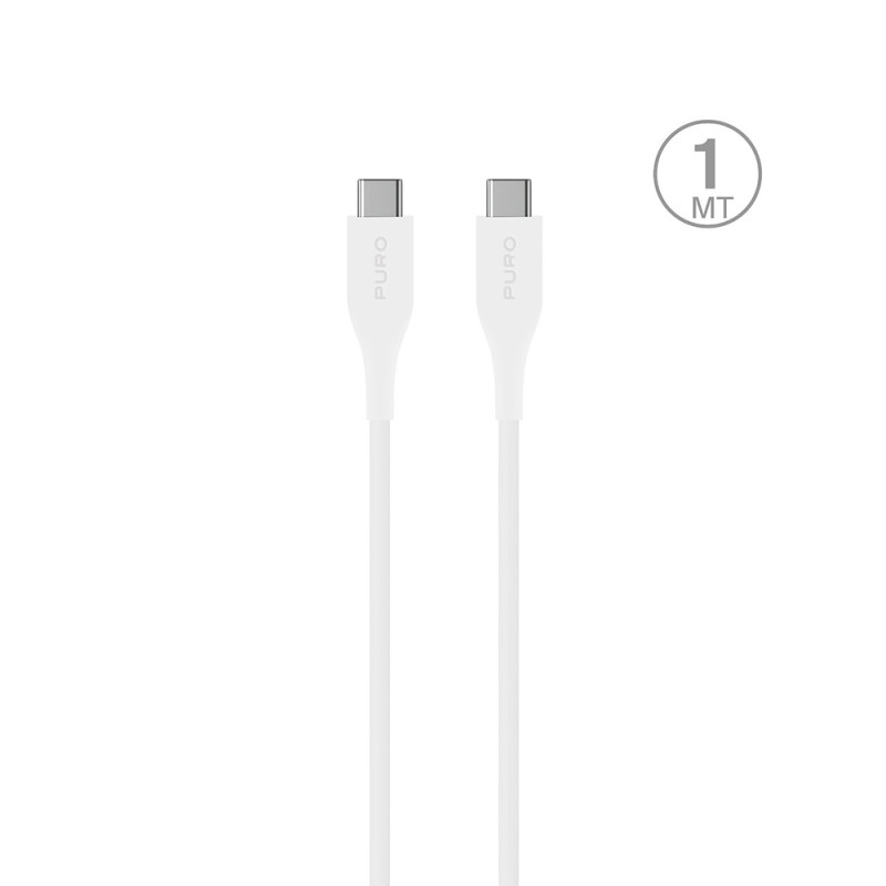 Puro Plain USB-C - USB-C Power Delivery Cable 2m - White