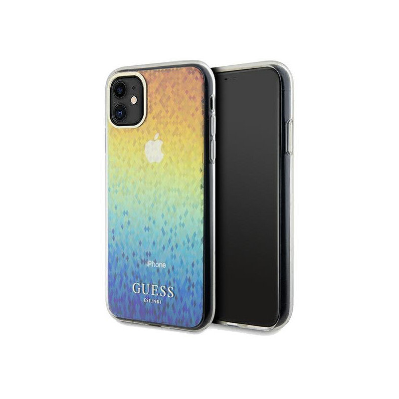 Kryt Guess IML Faceted Mirror Disco Iridescent pro iPhone 11 / XR - multicolor