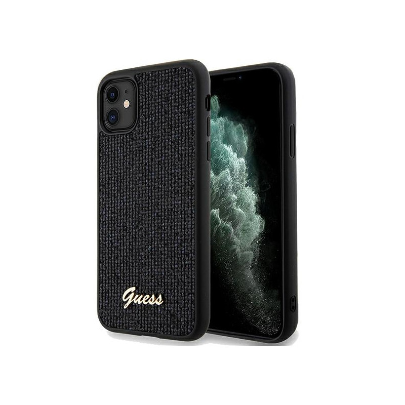 Kryt Guess DISCO METAL SCRIPT pro iPhone 11 / XR - černý