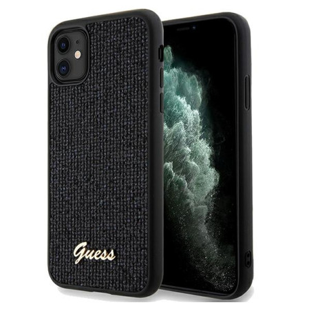 Kryt Guess DISCO METAL SCRIPT iPhone 11 / XR – černý