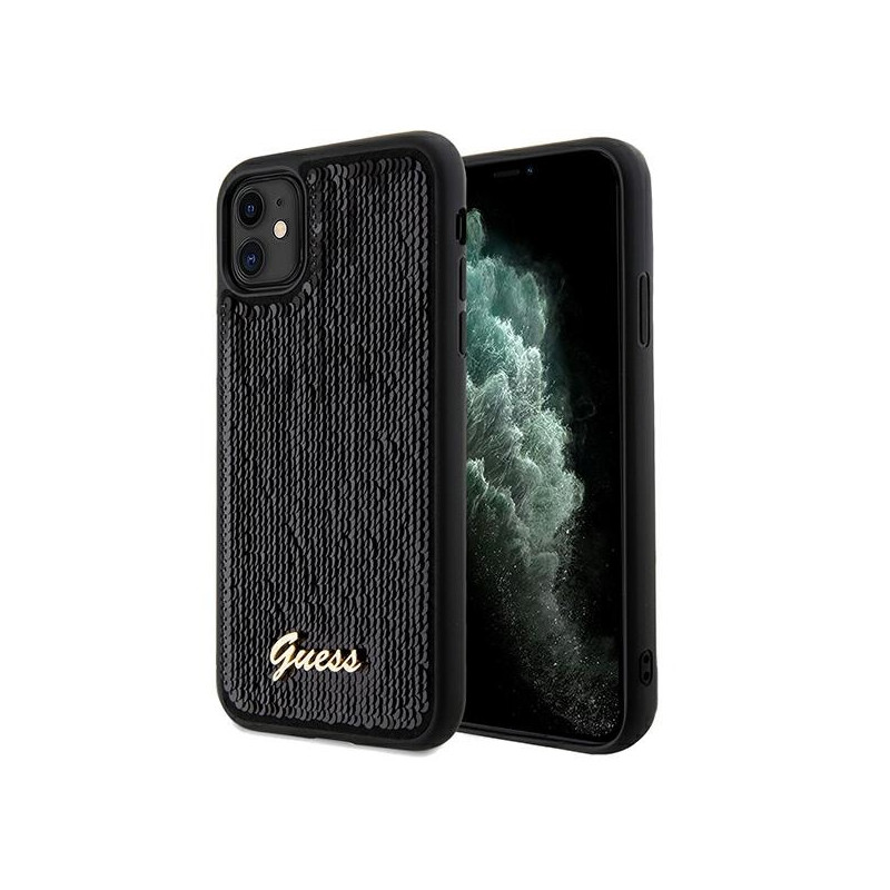 Kryt Guess Sequin Script Metal pro iPhone 11 / XR - černý
