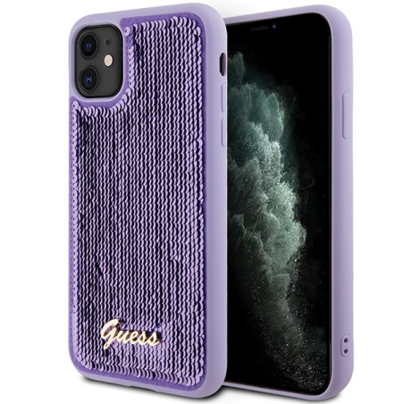 Kryt GUESS Sequin Script Metal pro iPhone 11/XR - purple