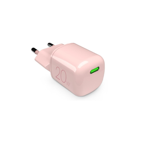 Nabíječka do sítě Puro 20W GaN USB-C - světle růžová