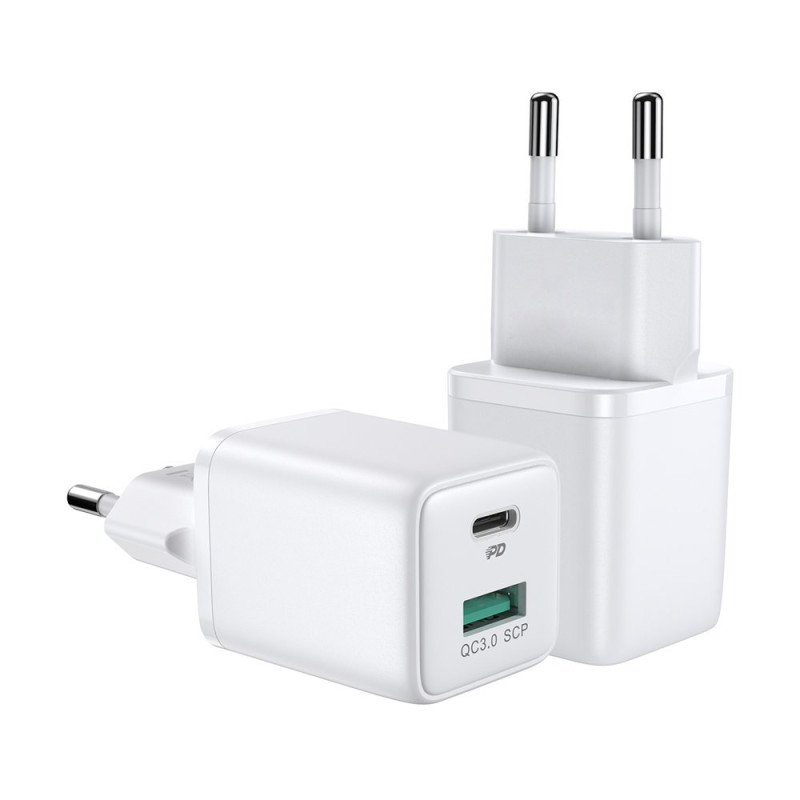 JOYROOM L-QP303 Quick Charge + PD Nabíječka 2v1 (USB, USB-C) s výkonem 30W, bílá
