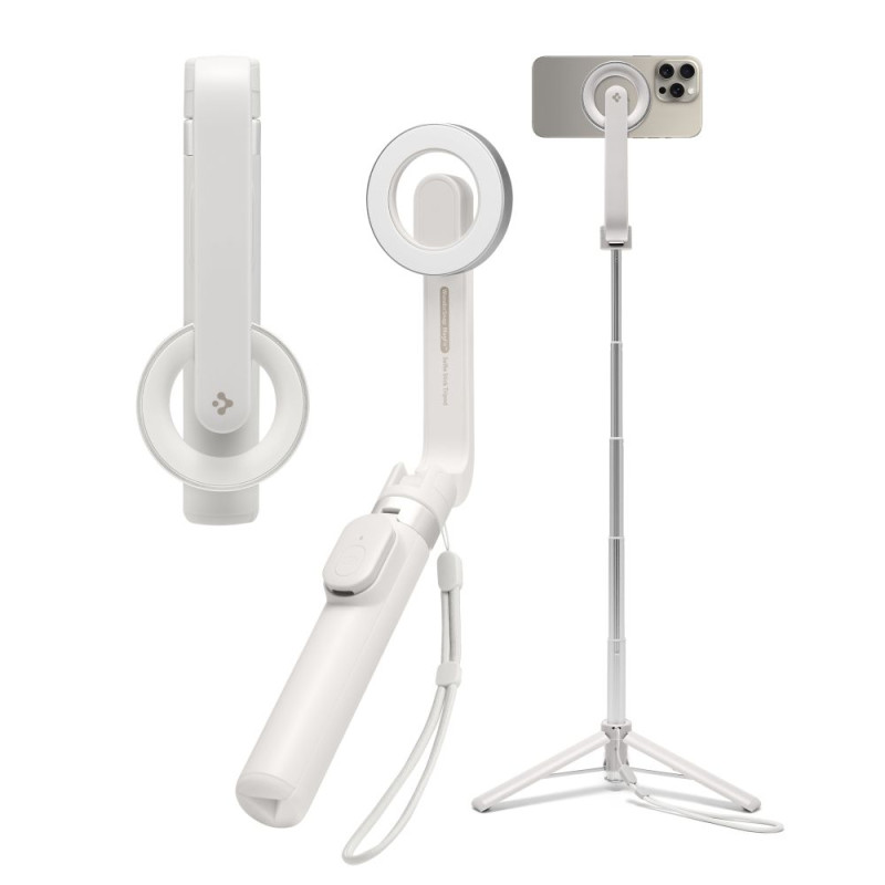 Selfie tyč Spigen S571W MagSafe Bluetooth se stativem - béžová