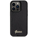 Kryt Guess SEQUIN SCRIPT METAL iPhone 13 Pro - black