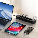 Tech-Protect PCL4X3 Power Strip 4 Sockets 240V + 2xUSB-A + 1xUSB-C 200 cm - Black