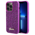 Kryt Guess DISCO METAL SCRIPT iPhone 14 Pro - fuchsia