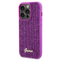Kryt Guess DISCO METAL SCRIPT iPhone 14 Pro - fuchsia