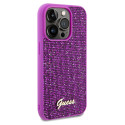 Kryt Guess DISCO METAL SCRIPT iPhone 14 Pro - fuchsia