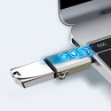 Adaptér Joyroom S-H151 USB-C (samec) / USB-A (samice) s očkem na šňůrku - stříbrný