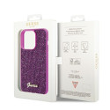Kryt Guess DISCO METAL SCRIPT iPhone 14 Pro - fuchsia