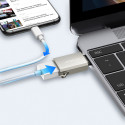 Adaptér Joyroom S-H151 USB-C (samec) / USB-A (samice) s očkem na šňůrku - stříbrný