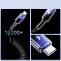 Joyroom S-A43 Crystal-Clear Series 3A USB-A - USB-C spiral cable 1.5m - black