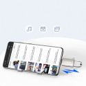 Adaptér Joyroom S-H151 USB-C (samec) / USB-A (samice) s očkem na šňůrku - stříbrný