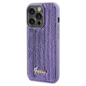 Kryt Guess SEQUIN SCRIPT METAL iPhone 14 Pro - fialová