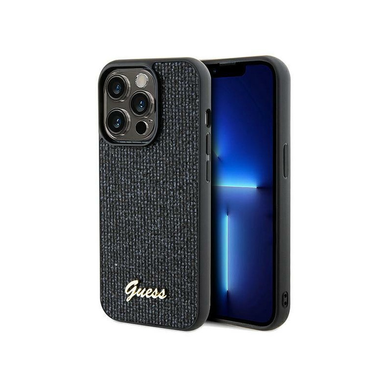 Kryt Guess DISCO METAL SCRIPT pro iPhone 14 Pro Max - černý