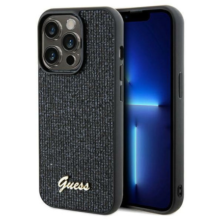 Kryt Guess DISCO METAL SCRIPT iPhone 14 Pro Max černý
