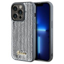 Kryt GUESS Sequin Script Metal iPhone 14 Pro Max - stříbrná
