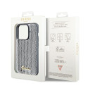 Kryt GUESS Sequin Script Metal iPhone 14 Pro Max - stříbrná