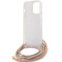 Kryt Guess CROSSBODY CORD 4G Print iPhone 15 Pro - růžová