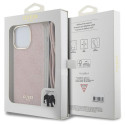 Kryt Guess CROSSBODY CORD 4G Print iPhone 15 Pro - růžová
