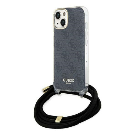Kryt Guess Crossbody Cord 4G Print iPhone 15/14/13 černý