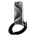 Kryt Guess Crossbody Cord 4G Print iPhone 15/14/13 černý