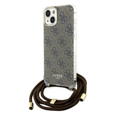 Pouzdro Guess CROSSBODY CORD 4G Print iPhone 15/14/13 – hnědé