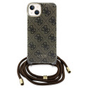 Pouzdro Guess CROSSBODY CORD 4G Print iPhone 15/14/13 – hnědé