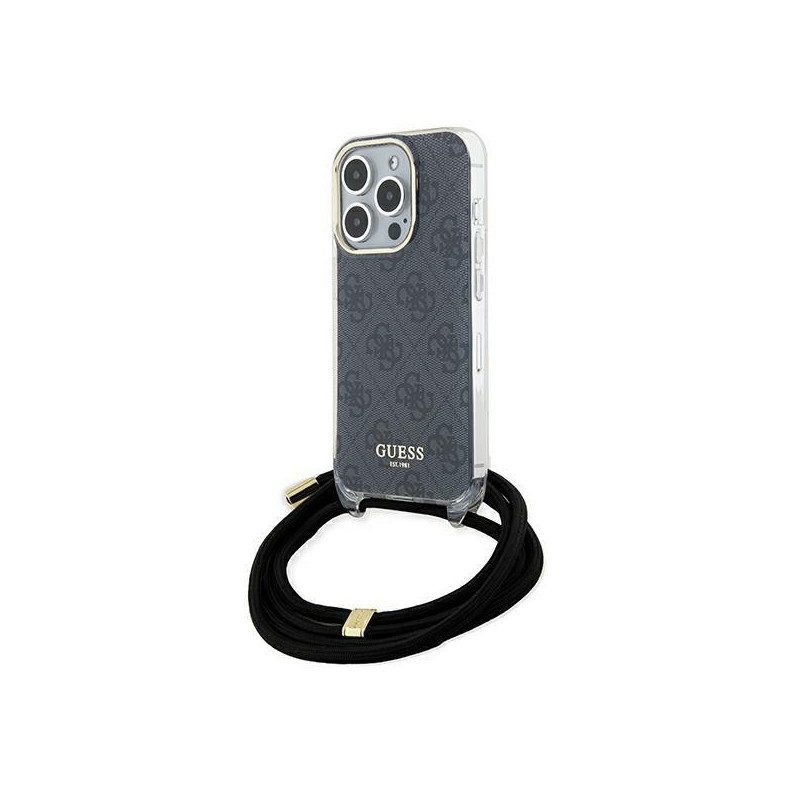 Kryt Guess Crossbody Cord 4G PRINT pro iPhone 15 Pro Max - černý