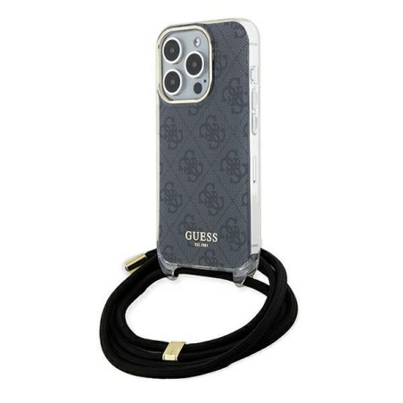 Kryt Guess Crossbody Cord 4G PRINT iPhone 15 Pro Max – černý