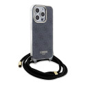 Kryt Guess Crossbody Cord 4G PRINT iPhone 15 Pro Max – černý
