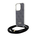 Kryt Guess Crossbody Cord 4G PRINT iPhone 15 Pro Max – černý