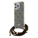 Kryt Guess CROSSBODY CORD 4G Print iPhone 15 Pro Max - hnědý