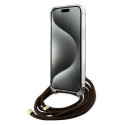 Kryt Guess CROSSBODY CORD 4G Print iPhone 15 Pro Max - hnědý